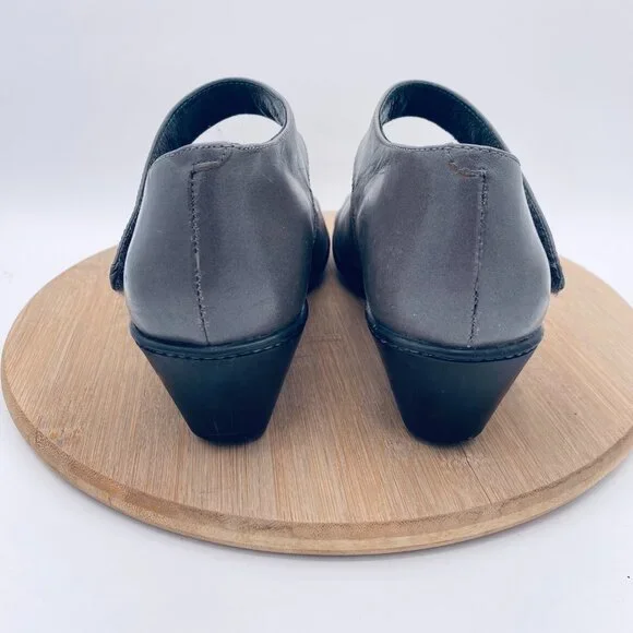 Dansko Mary Jane Shoes Womens 8.5 39 Gray Leather Heels Cottage Costal Boho - Picture 7 of 11